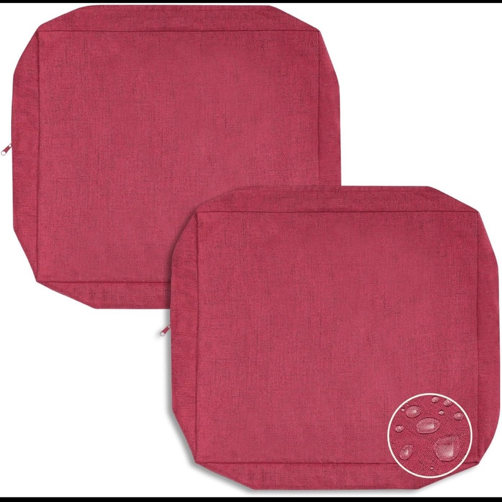 Red Furniture Covers with Embroidery and Textured Accents